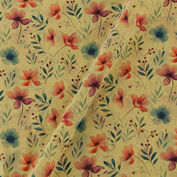 Georgette Lime Yellow Colour Butta Print Fabric Online 2270BM