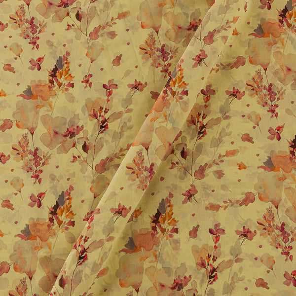 Georgette Lime Yellow Colour Jaal Print Fabric Online 2270BN