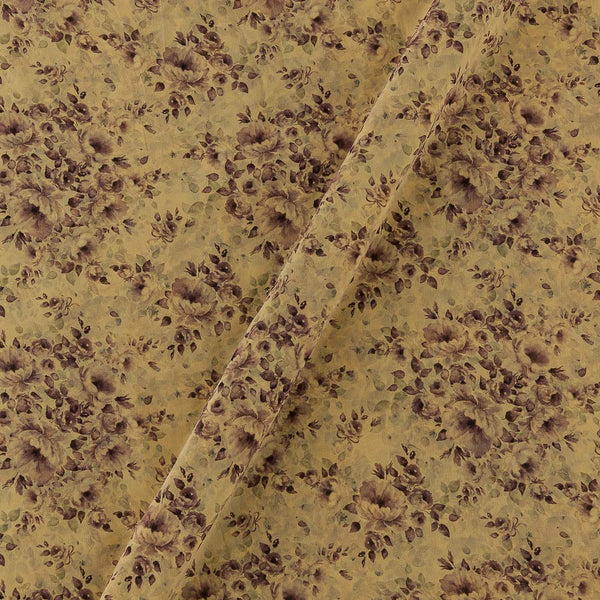 Georgette Cream Yellow Colour Jaal Print Fabric Online 2270BT