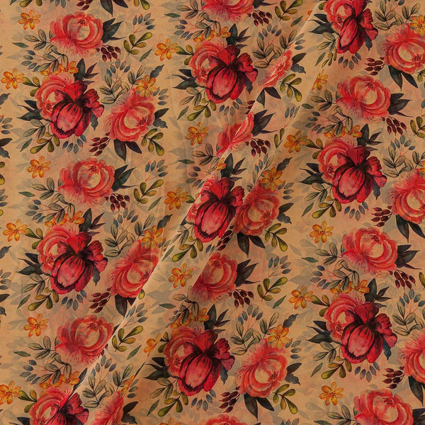 Georgette Peach Colour Floral Print Fabric Online 2270BW