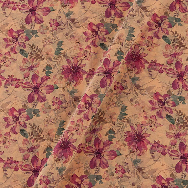 Georgette Pale Peach Colour Jaal Print Fabric Online 2270BY