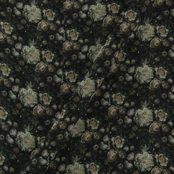 Georgette Black Colour Floral Print Fabric Online 2270CE2