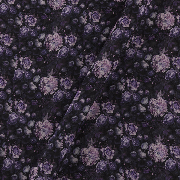 Georgette Black Colour Floral Print Fabric Online 2270CE3