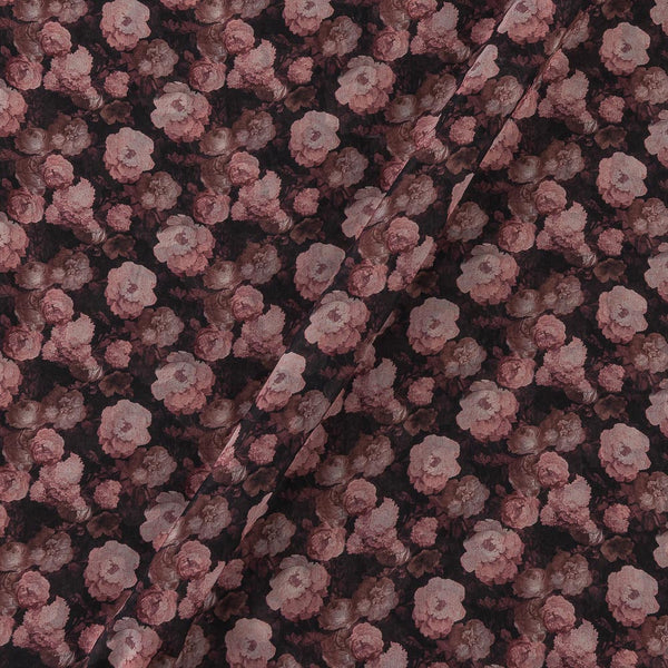 Georgette Carbon Colour Floral Print Fabric Online 2270CI2