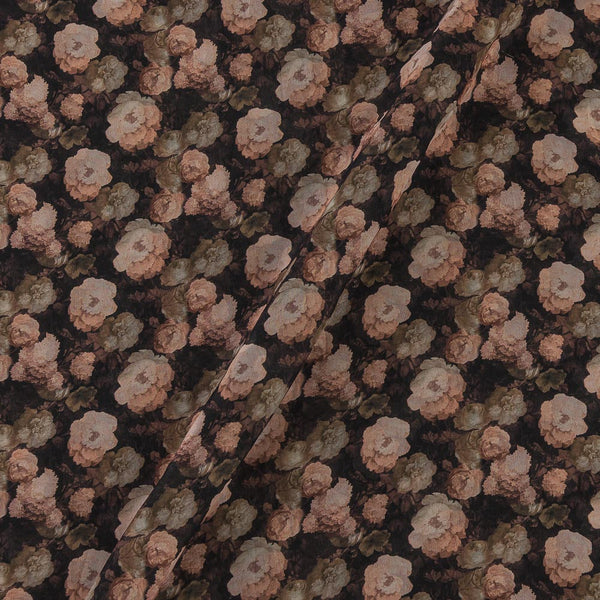 Georgette Carbon Colour Floral Print Fabric Online 2270CI3
