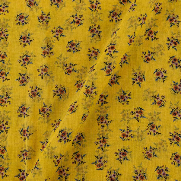 Silver Chiffon Turmeric Yellow Colour Digital Floral Print Poly Fabric Online 2290EE