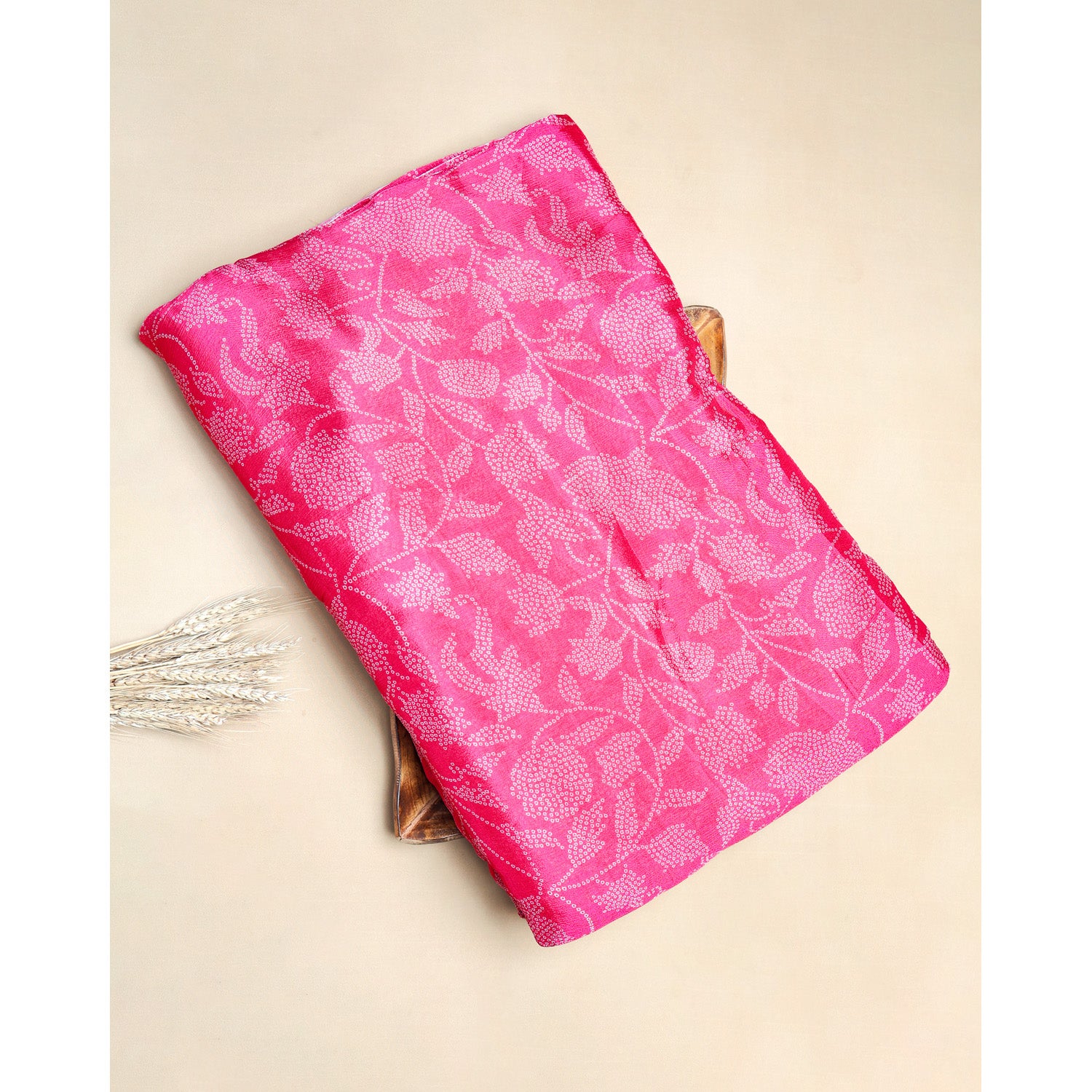 PURE CHINON BANDHANI PRINTED FABRIC