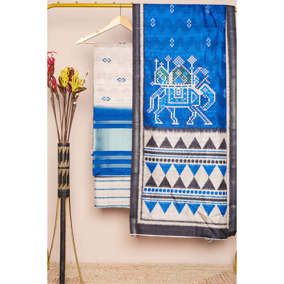 DEVANSHI - SEMI TUSSAR PRINTED SUIT SET