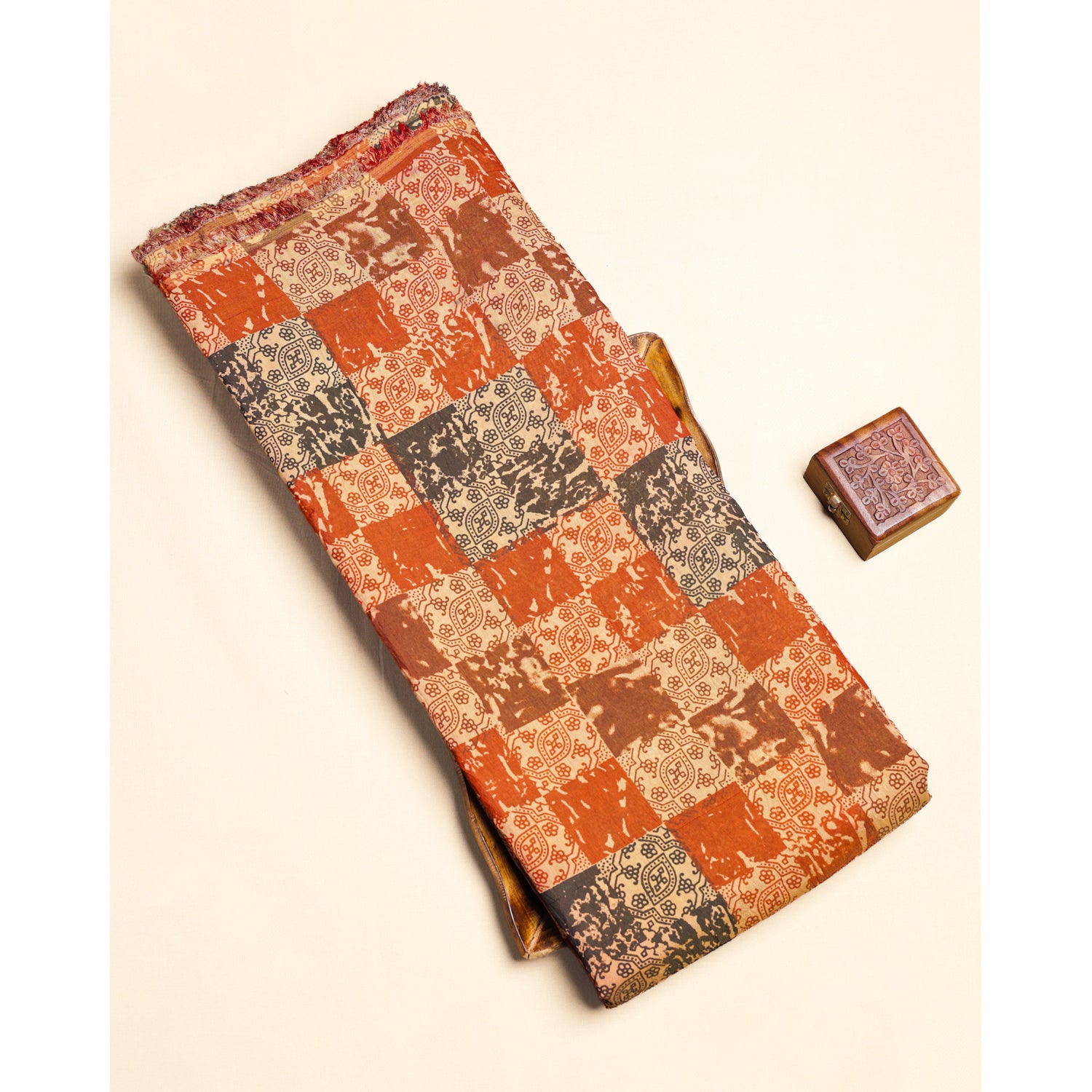 CREPE AJRAKH PRINTED FABRIC