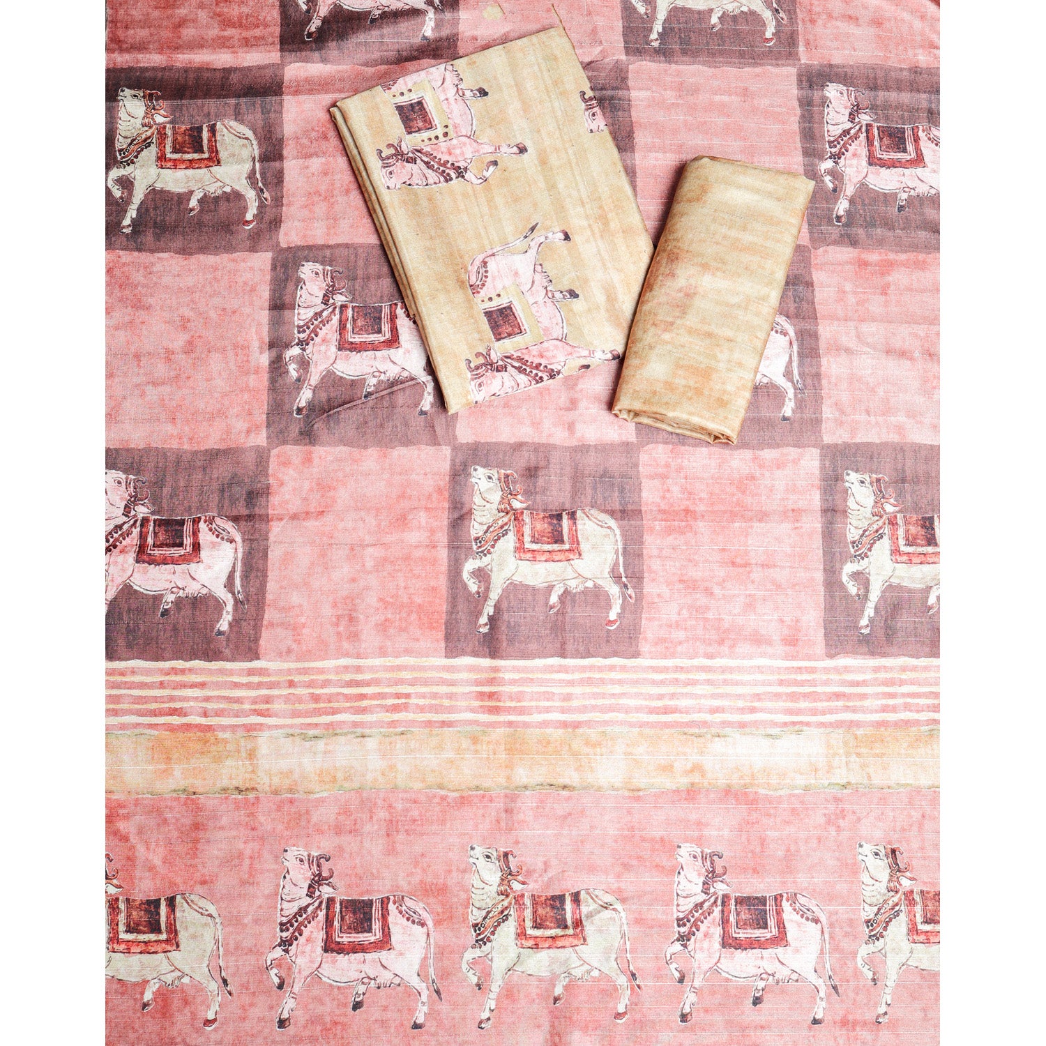 SEMI TUSSAR PRINTED SUIT SET
