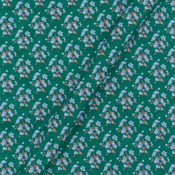 60's Soft (Silklized) Cotton Rama Green Colour Floral Print 43 Inches Width Fabric freeshipping - SourceItRight