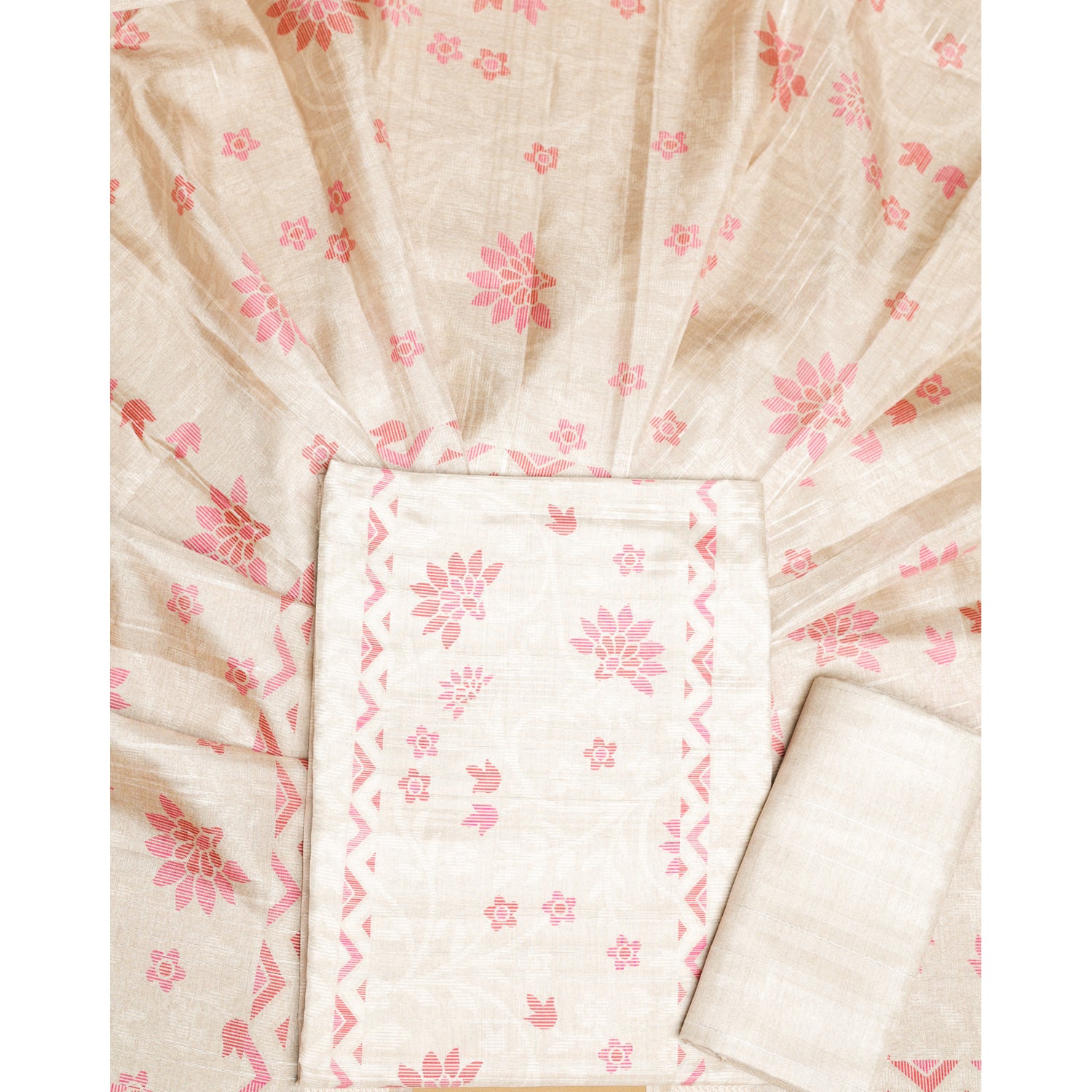KANAKREKHA - SEMI TUSSAR PRINTED SUIT SET