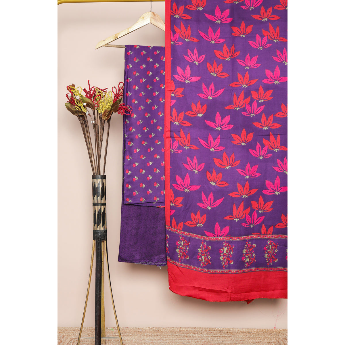 MODAL SILK PRINTED SUIT SET