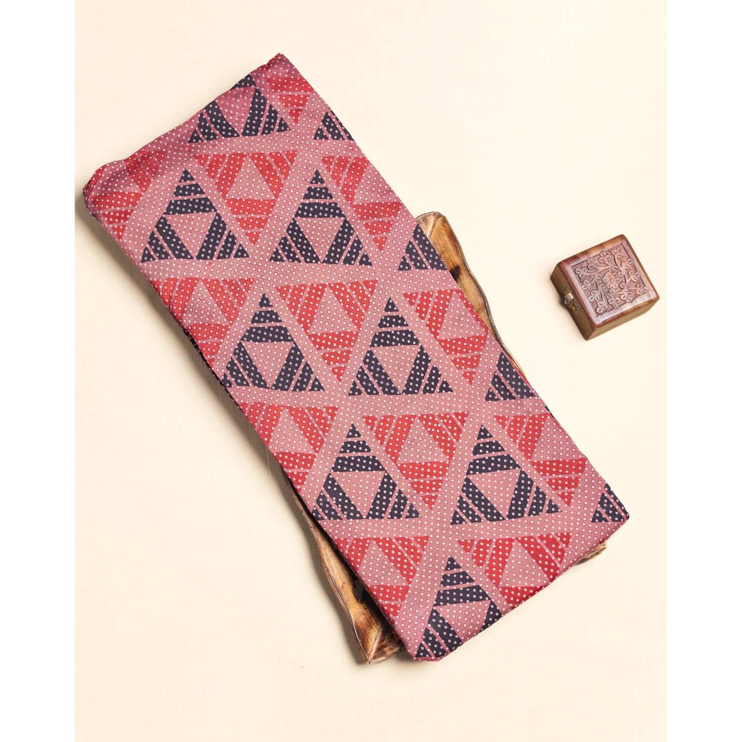 MUSLIN AJRAKH PRINTED FABRIC