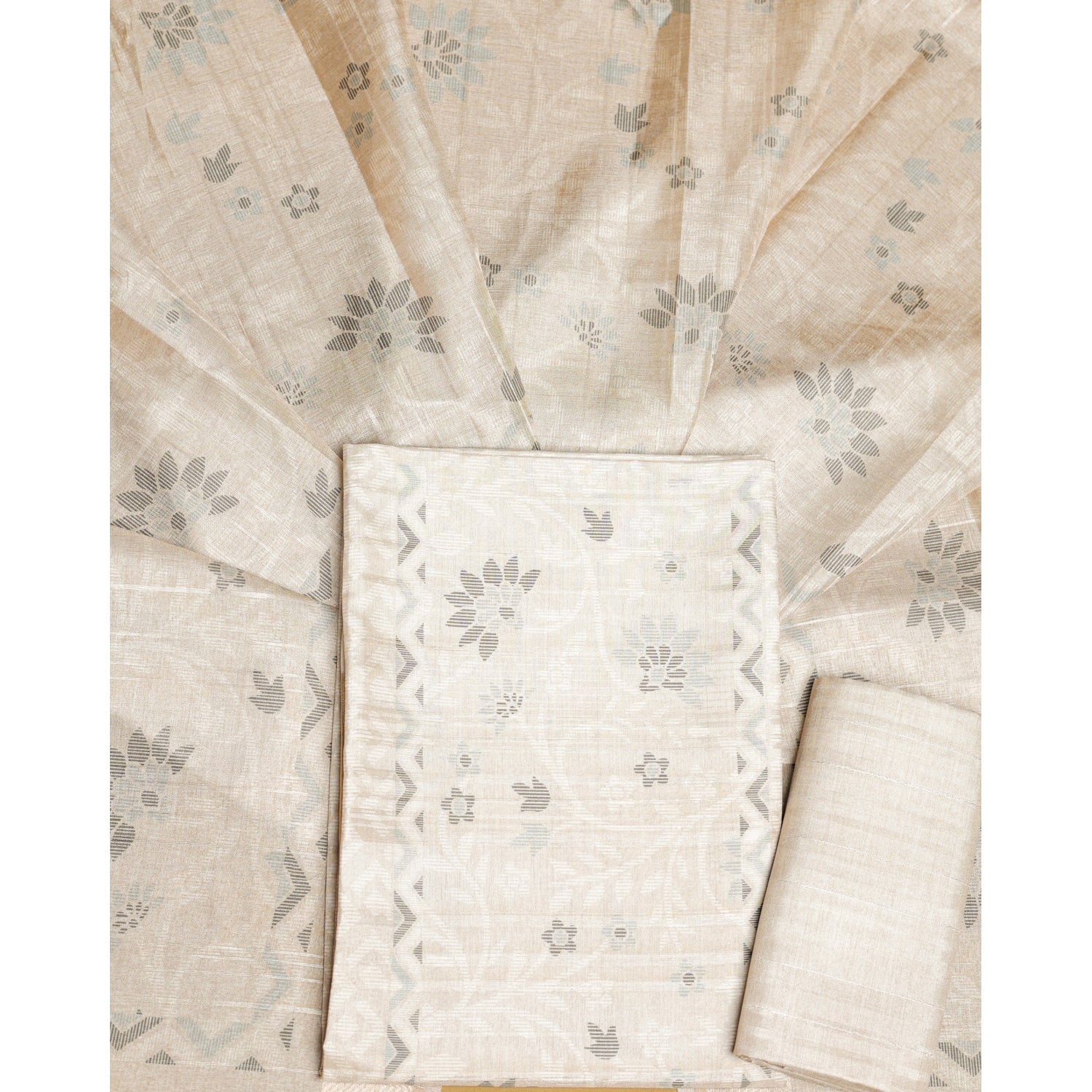 KANAKREKHA - SEMI TUSSAR PRINTED SUIT SET