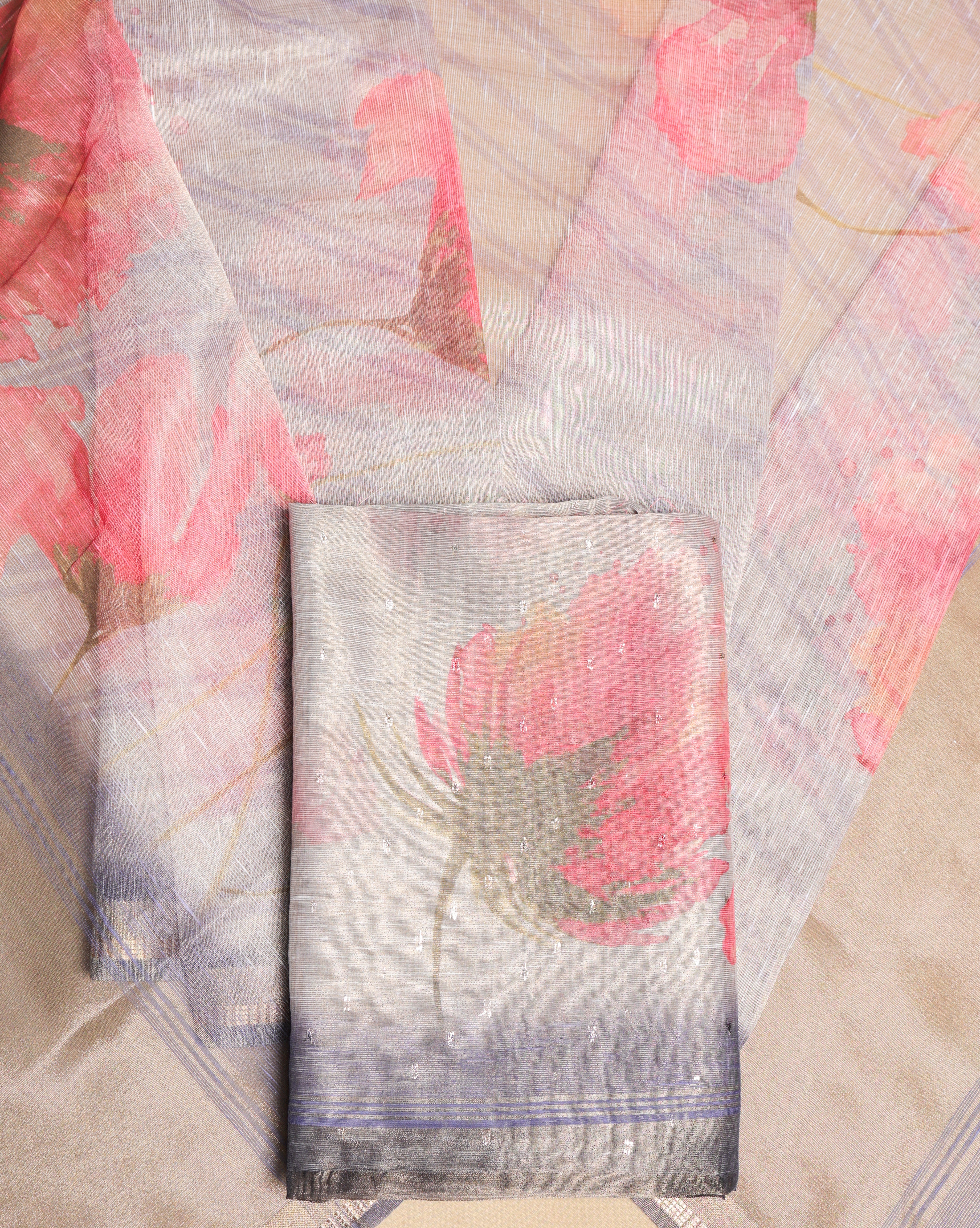 TEHZEEB - TISSUE SILK PRINTED 2 PIECE SET