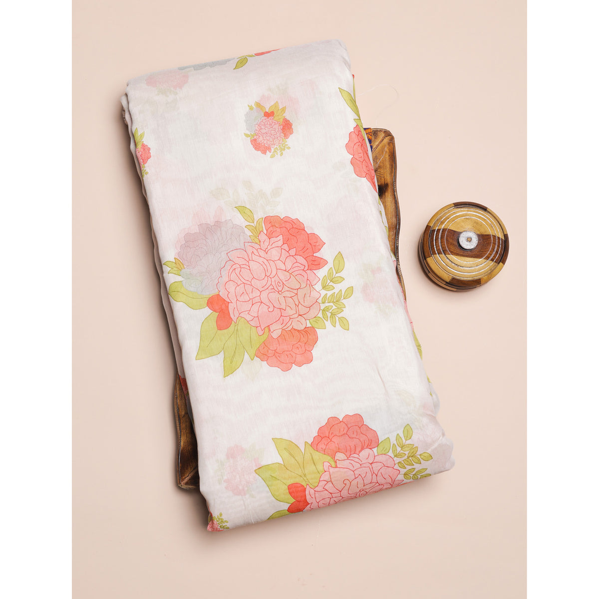 MUL CHANDERI PRINTED FABRIC