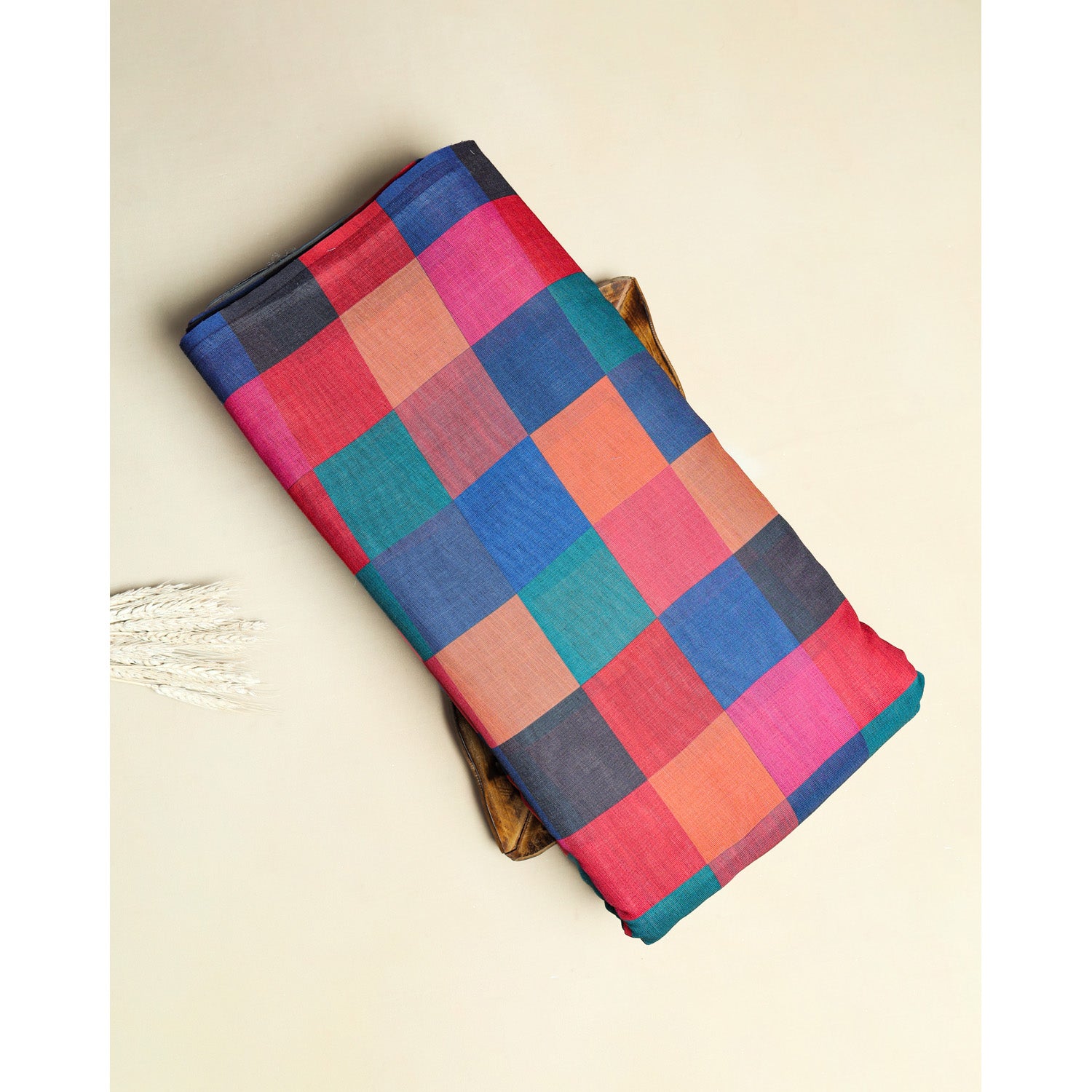 RAJWADI LINEN DIGITAL PRINTED CHECKS FABRIC
