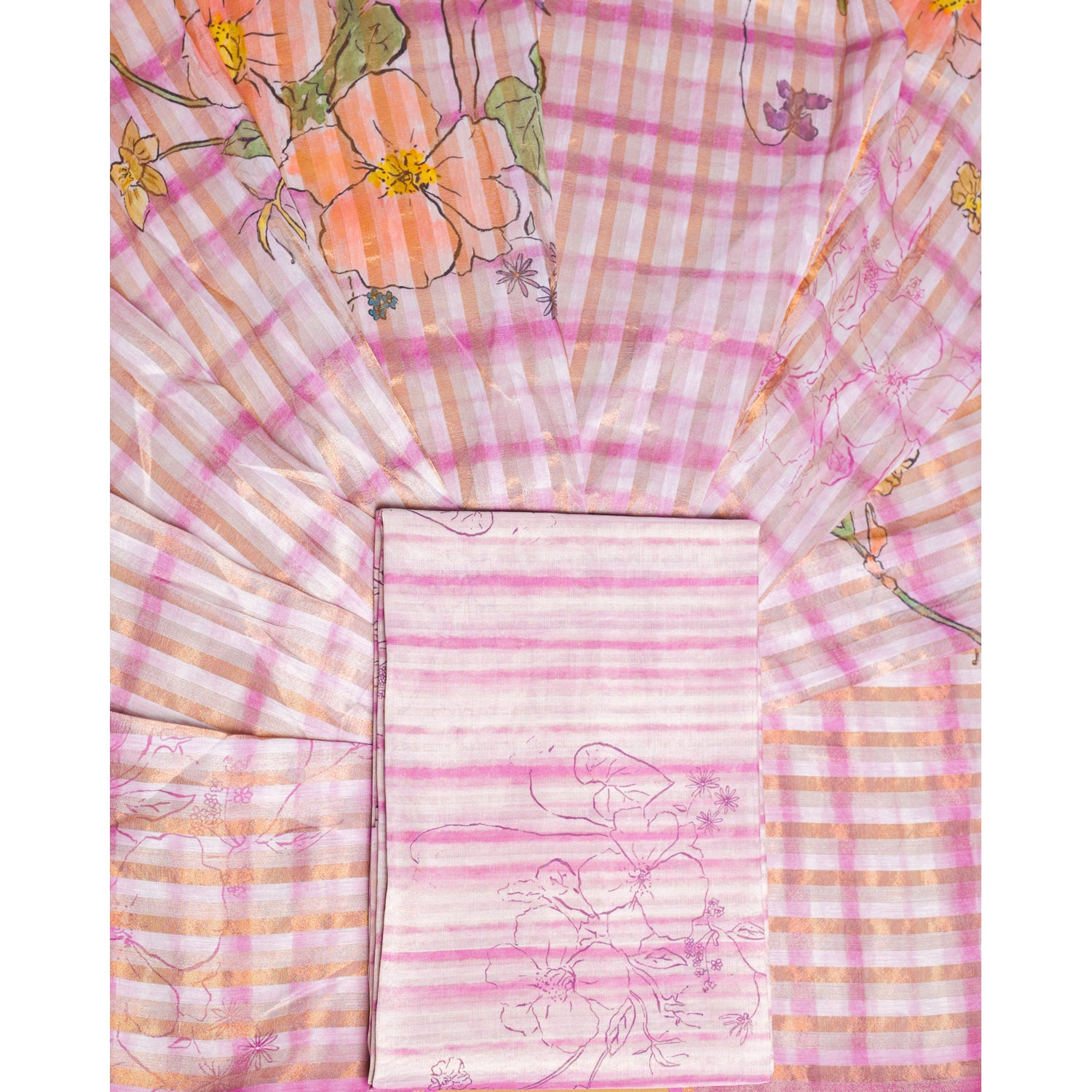 AABHA LUXE - CHANDERI SILK 2 PIECE SET