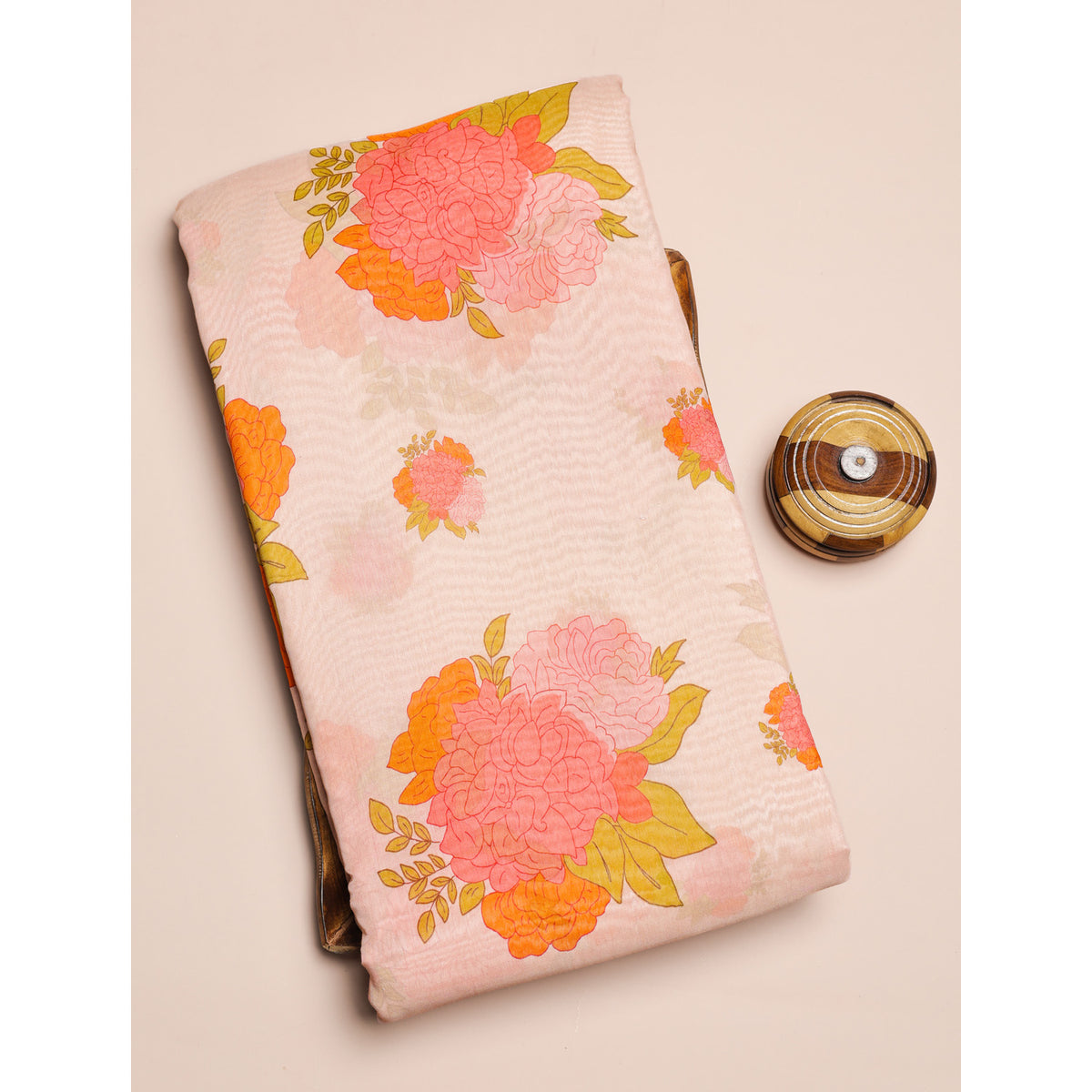 MUL CHANDERI PRINTED FABRIC