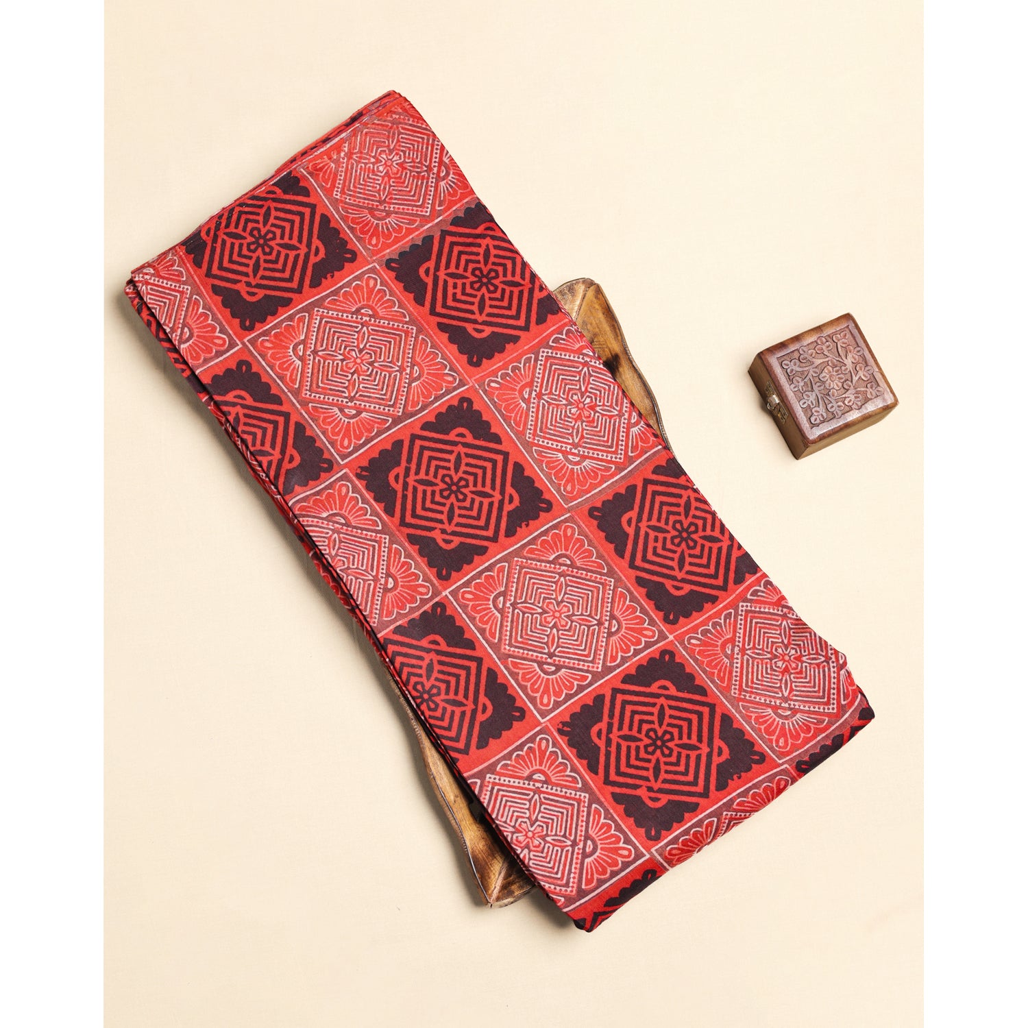 MUSLIN AJRAKH PRINTED FABRIC