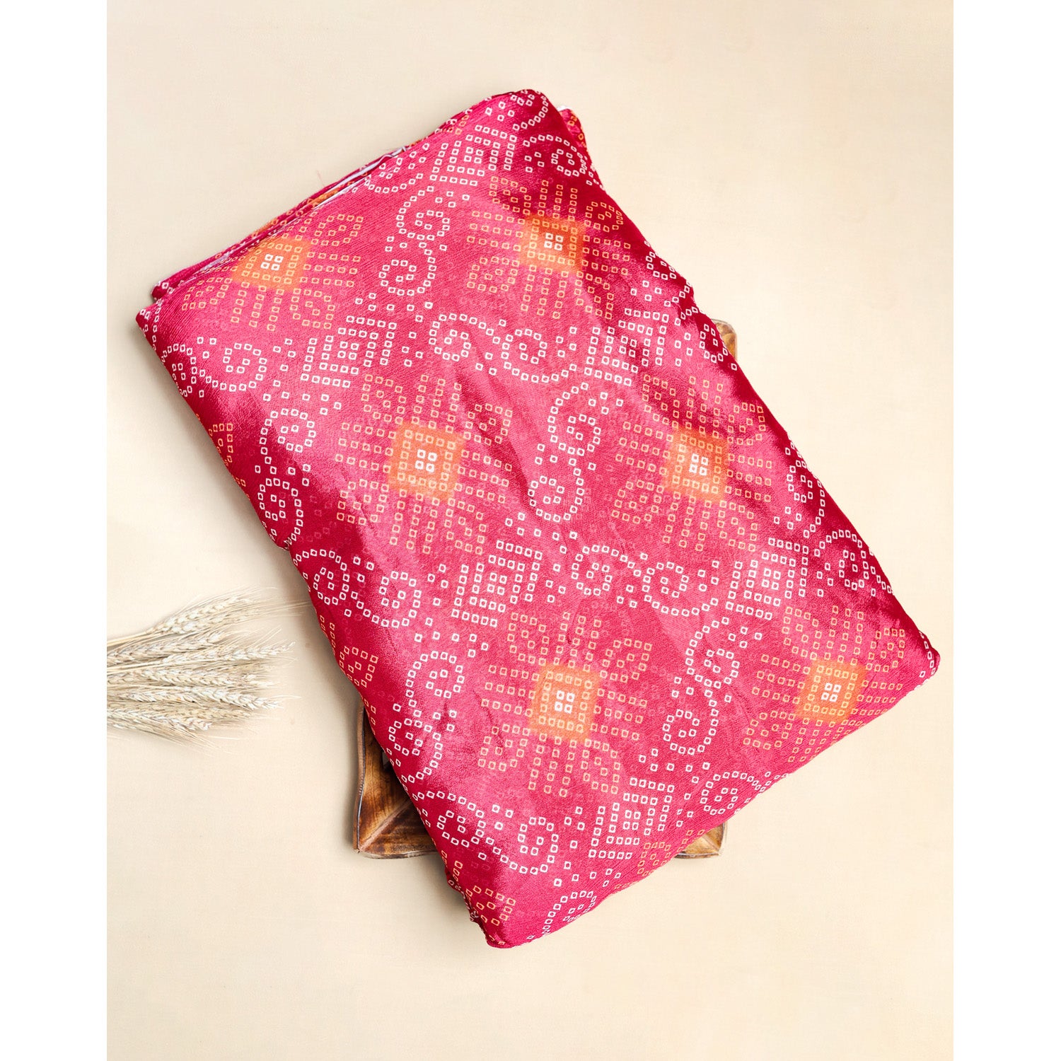PURE CHINON BANDHANI PRINTED FABRIC