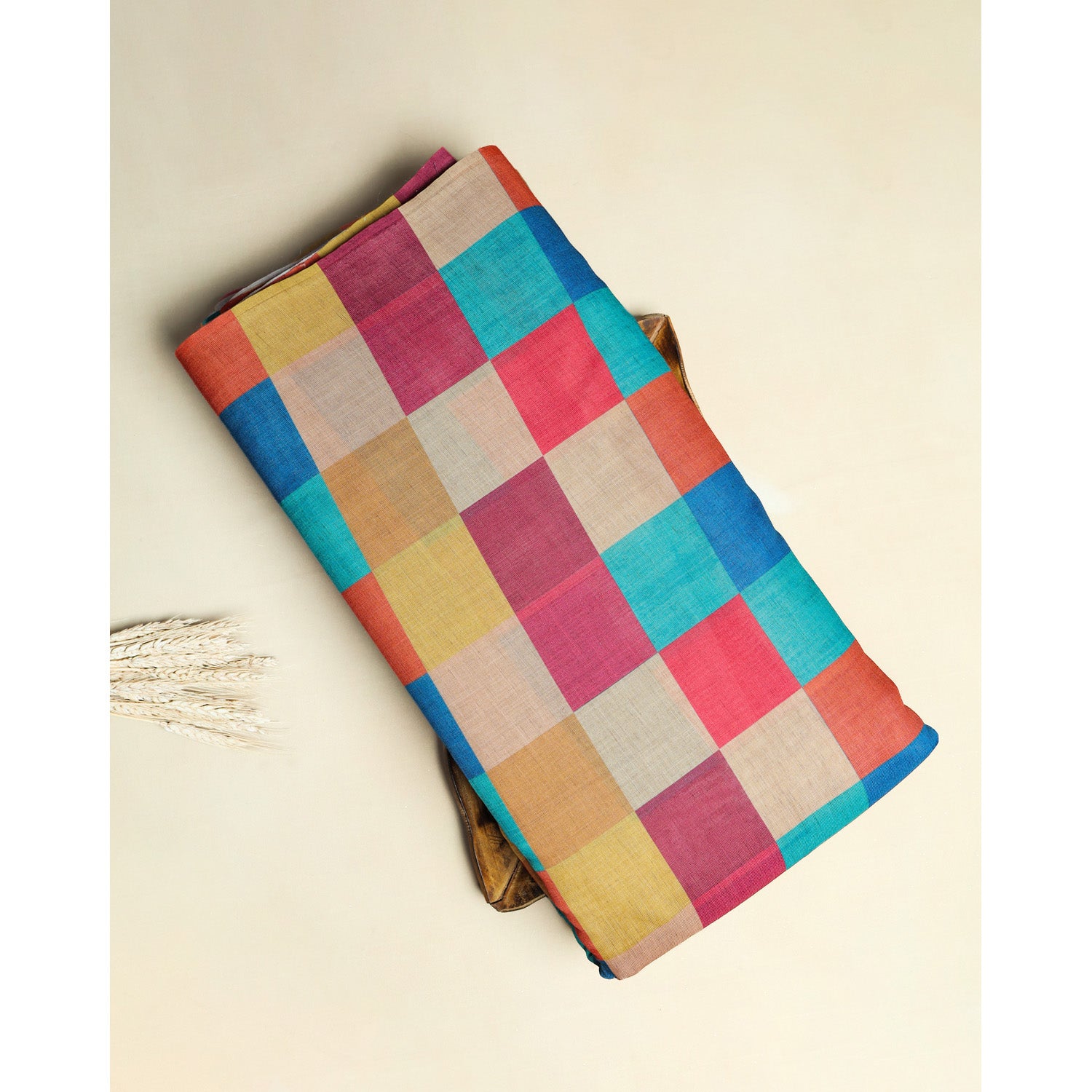 RAJWADI LINEN DIGITAL PRINTED CHECKS FABRIC
