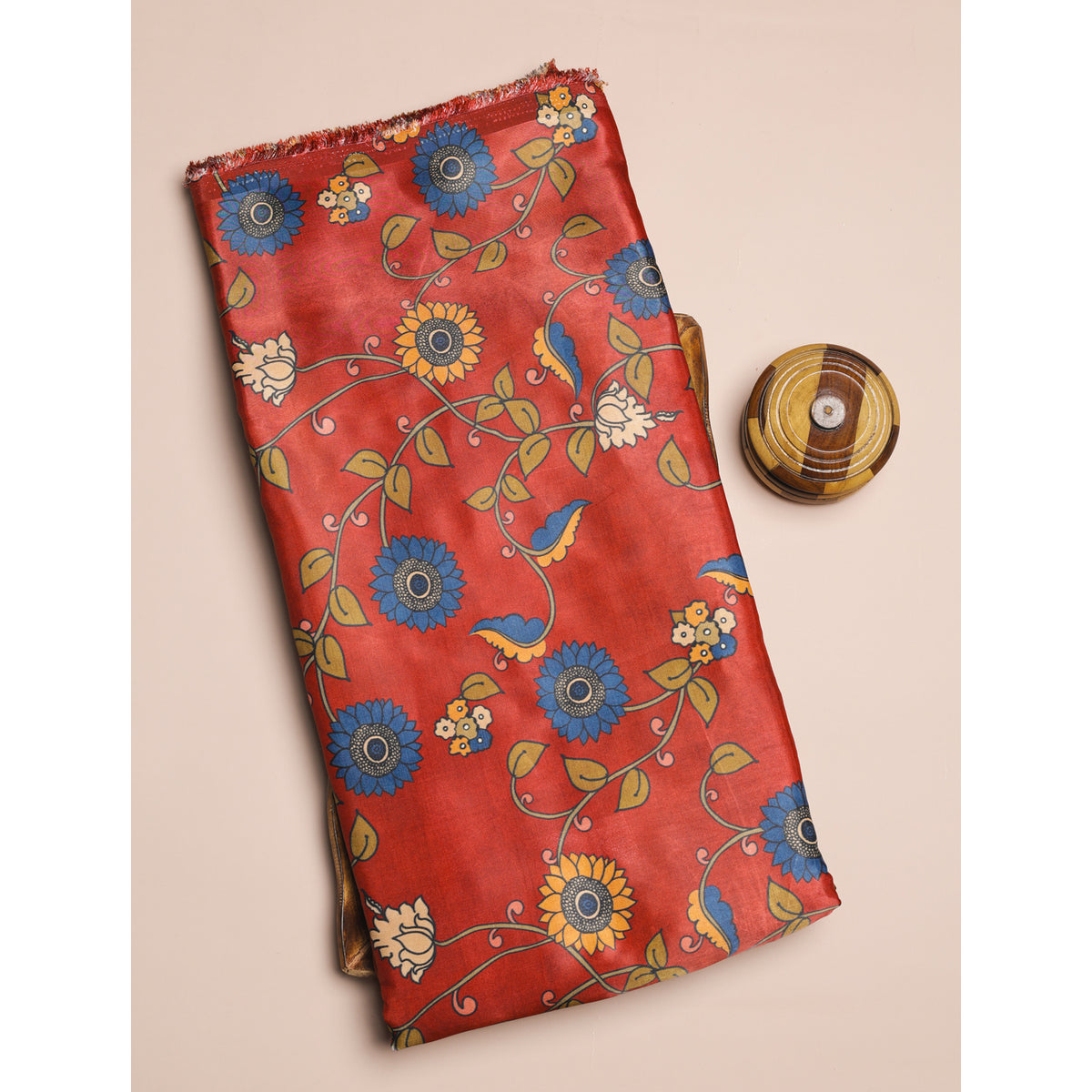 PURE GAJJI SILK KALAMKARI PRINTED FABRIC