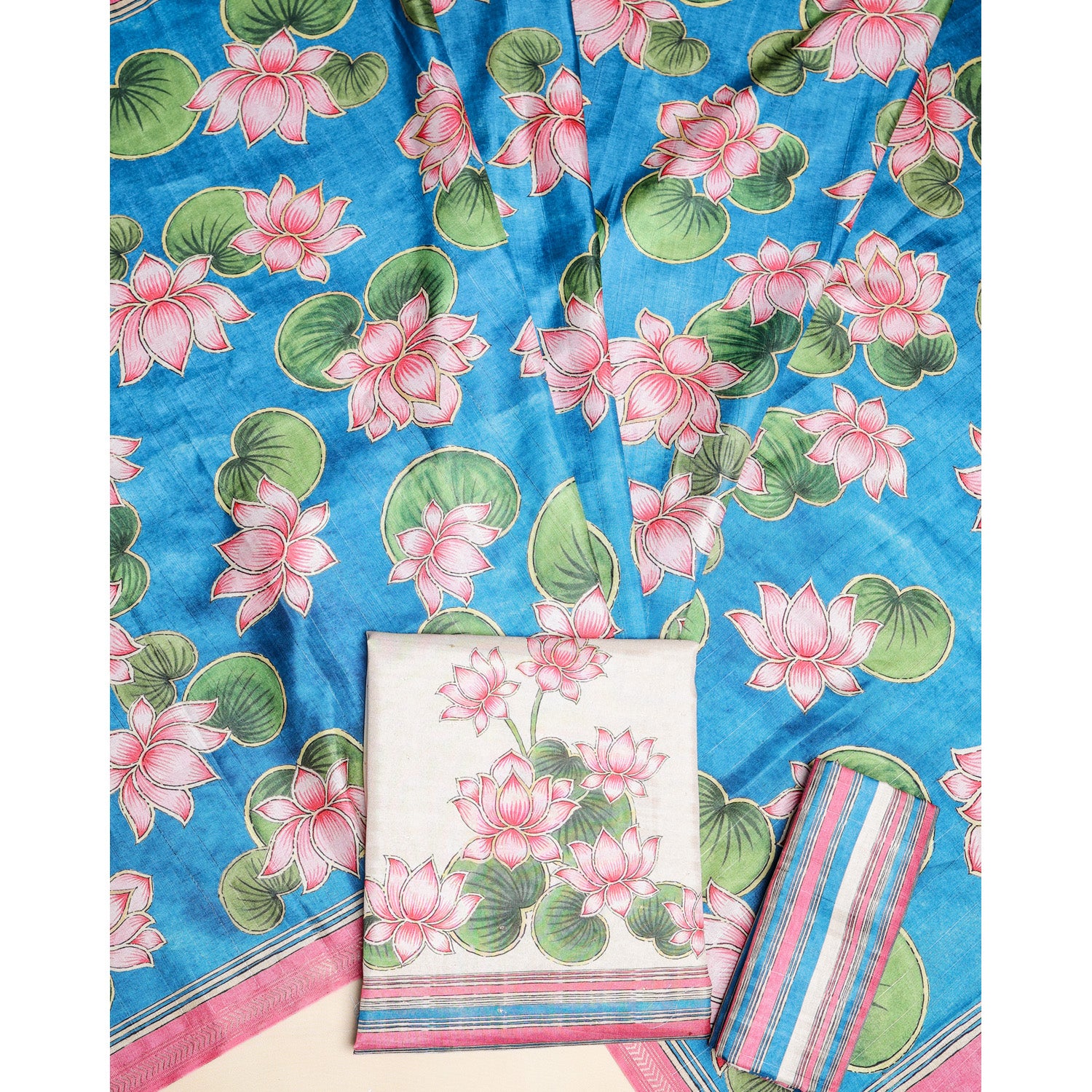 SEMI TUSSAR PRINTED SUIT SET