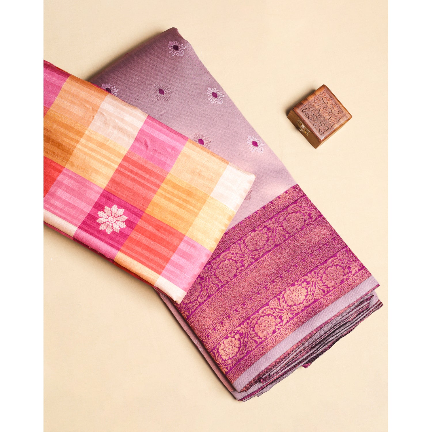 SEMI TUSSAR WITH SEMI SILK MIX & MATCH