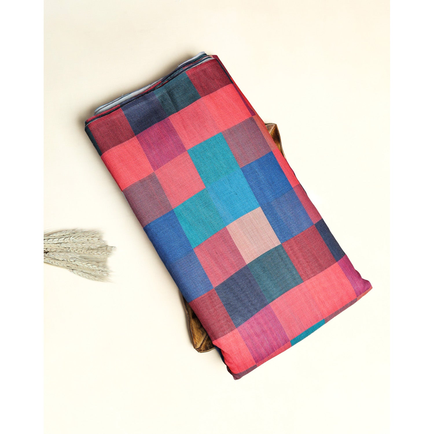 RAJWADI LINEN DIGITAL PRINTED CHECKS FABRIC