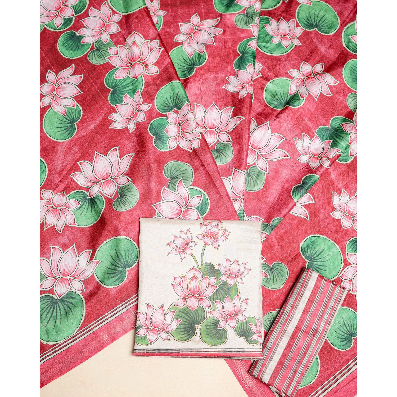 SEMI TUSSAR PRINTED SUIT SET