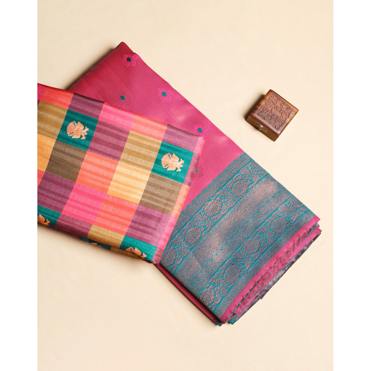 SEMI TUSSAR WITH SEMI SILK MIX & MATCH