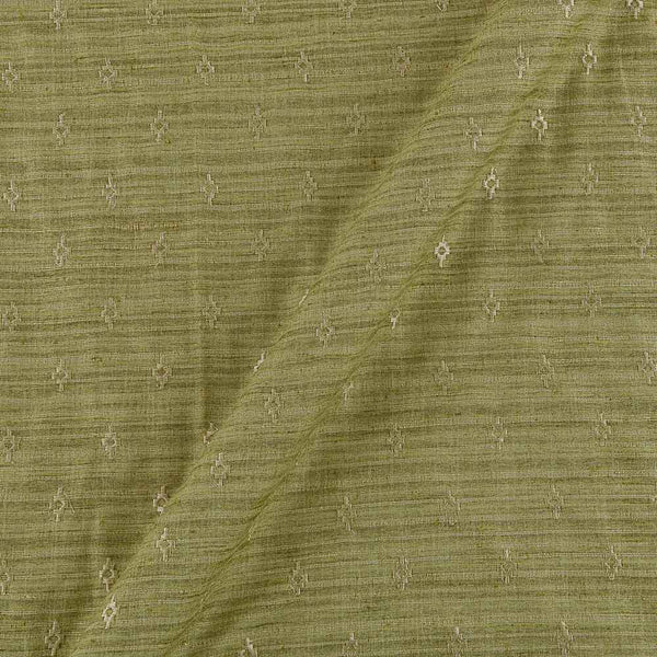 Matka Silk Feel Pastel Green Colour Thread Embroidered 43 Inches Width Fabric