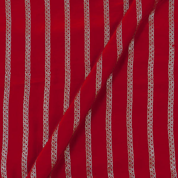 Buy Sequence Embroidered On Red Colour Crepe Silk Viscose Fabric Online 3026C12