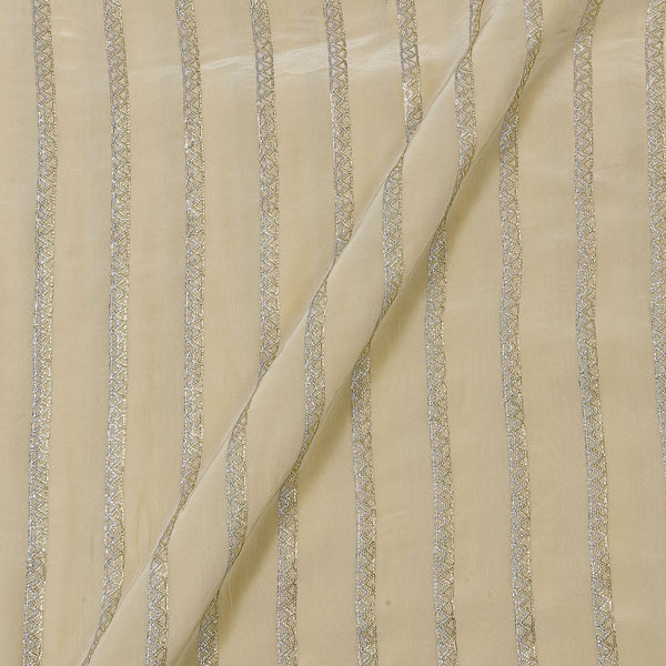 Buy Sequence Embroidered On Off White Colour Crepe Silk Viscose Fabric Online 3026C7