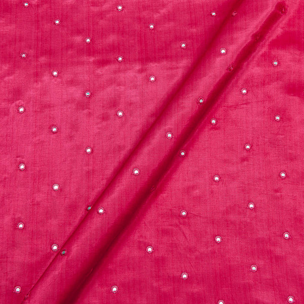 Mashru Gaji Crimson Colour Artificial Mirror Embroidered 45 Inches Width Fabric
