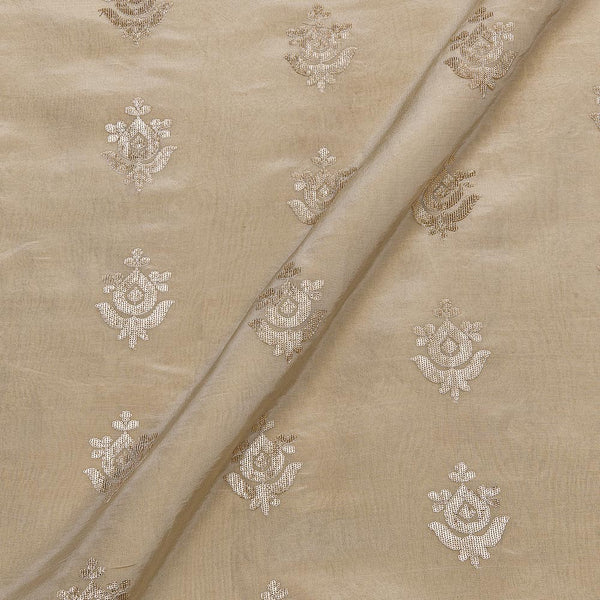 Beige Colour Dyeable Sequence Embroidered 46 Inches Width Tissue Fabric