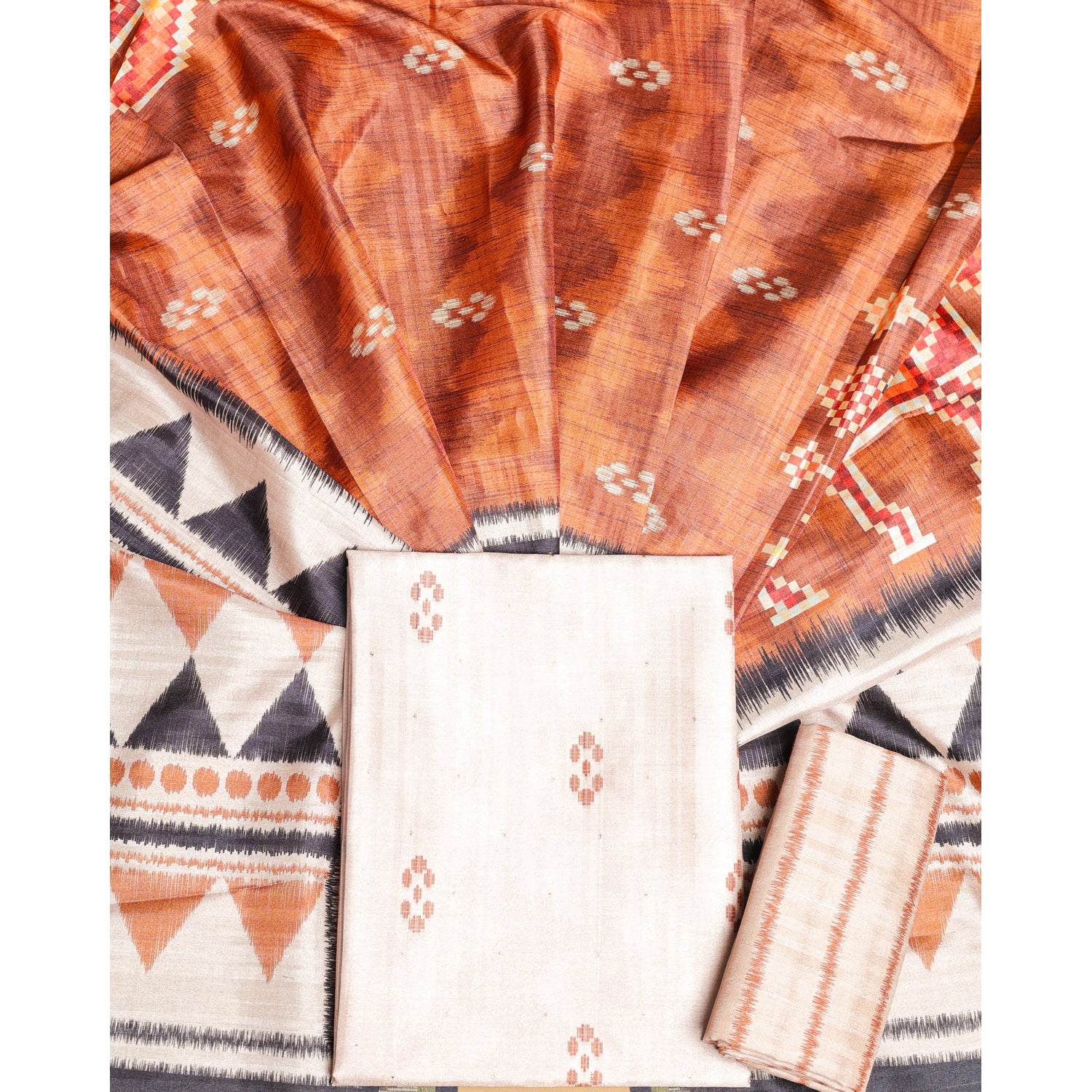 SEMI TUSSAR PRINTED SUIT SET