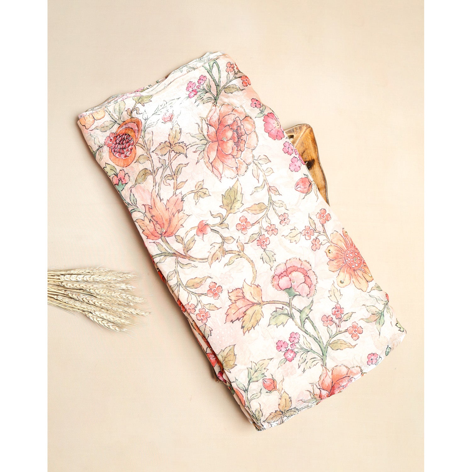 FENDI SILK EMBROIDERY WORK FABRIC