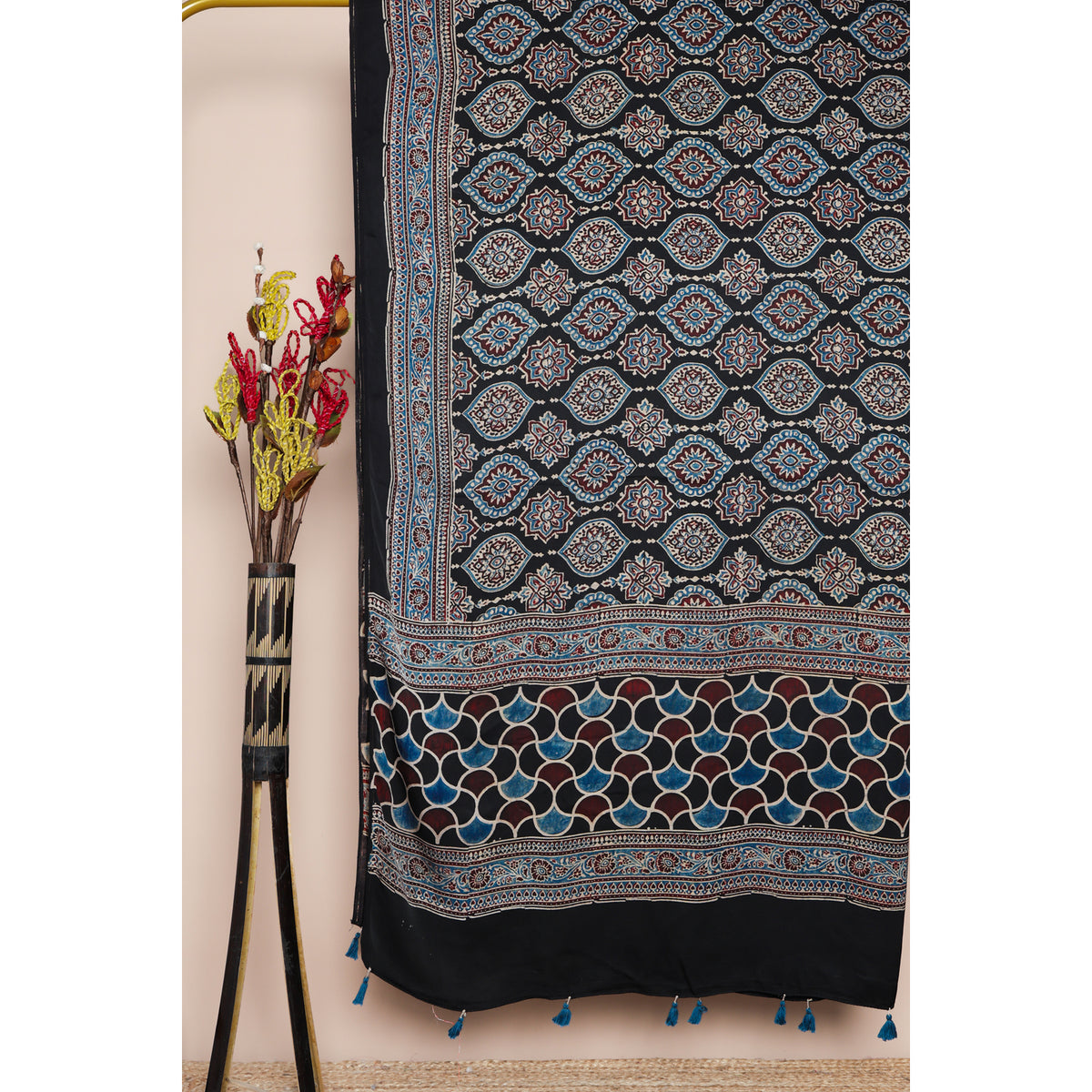 PURE MODAL SILK AJRAKH DUPATTA
