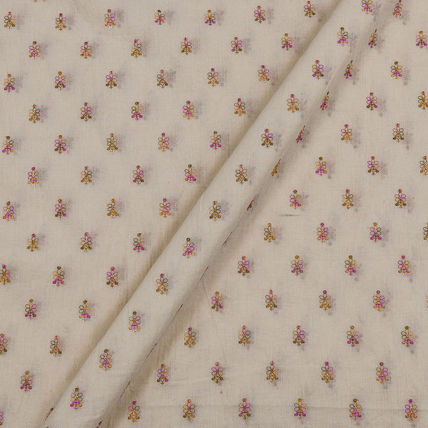 Buy Cotton Off White Colour Multi Thread Embroidered Fabric Online 3102D