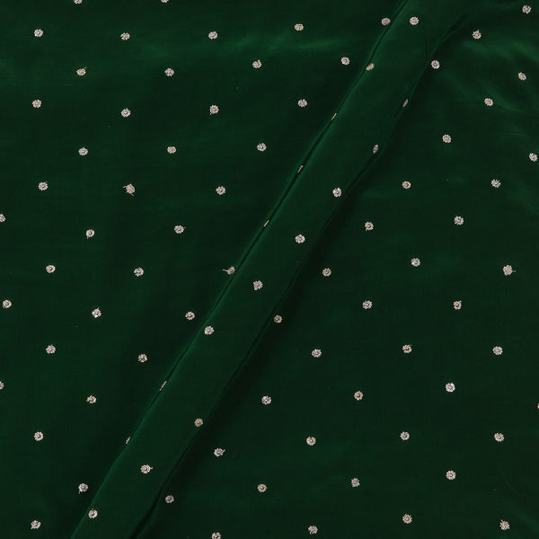 Buy Sequence Embroidered On Bottle Green Colour Crepe Silk Viscose Fabric Online 3127N11