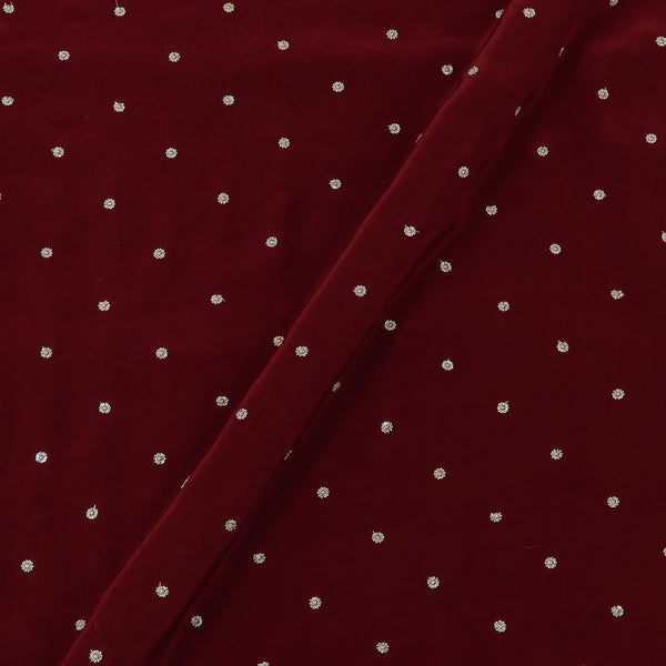 Buy Sequence Embroidered On Maroon Colour Crepe Silk Viscose Fabric Online 3127N4