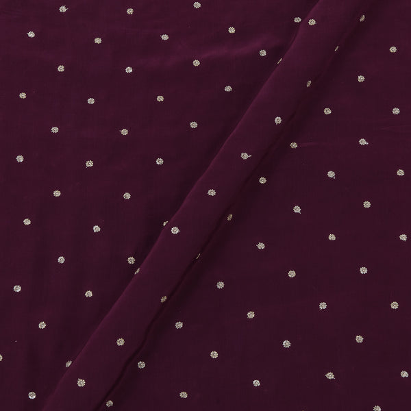 Buy Sequence Embroidered On Wine Colour Crepe Silk Viscose Fabric Online 3127N6