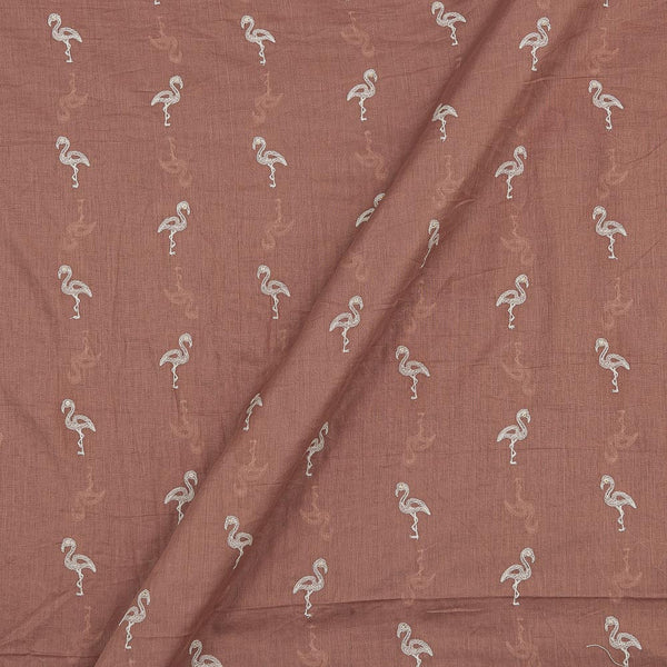 Buy Machine Thread Embroidered  On Rose Petal Colour Cotton Mul Fabric Online 3161E1