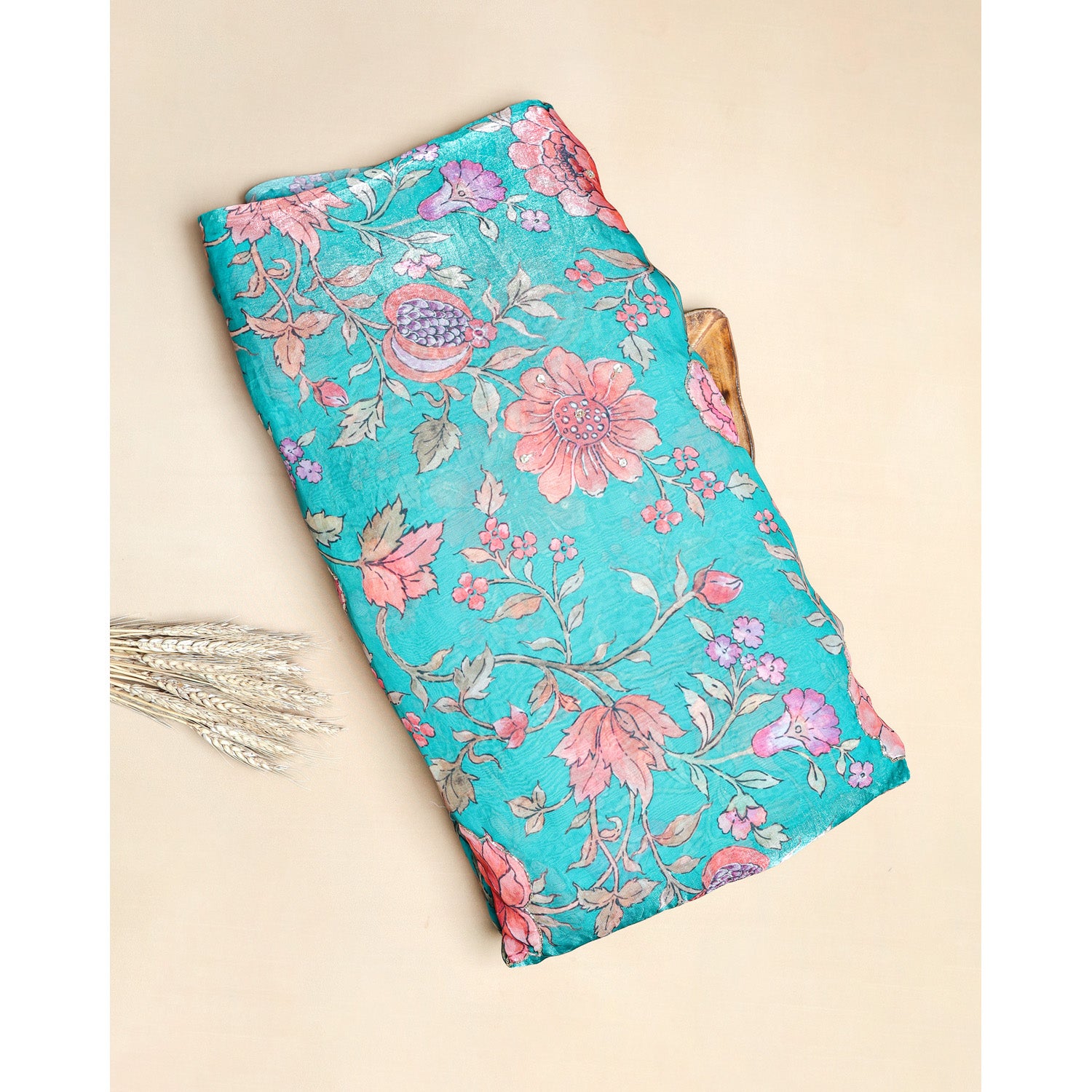 FENDI SILK EMBROIDERY WORK FABRIC