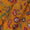Chinon Chiffon Fanta Orange Colour Paisley Print with Gold Thread Embroidered 40 Inches Width Fabric