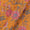 Georgette Golden Orange Colour Gold Foil with Floral Print Fabric Online 3266D1
