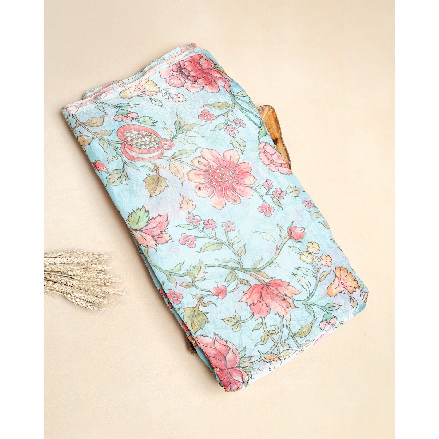 FENDI SILK EMBROIDERY WORK FABRIC